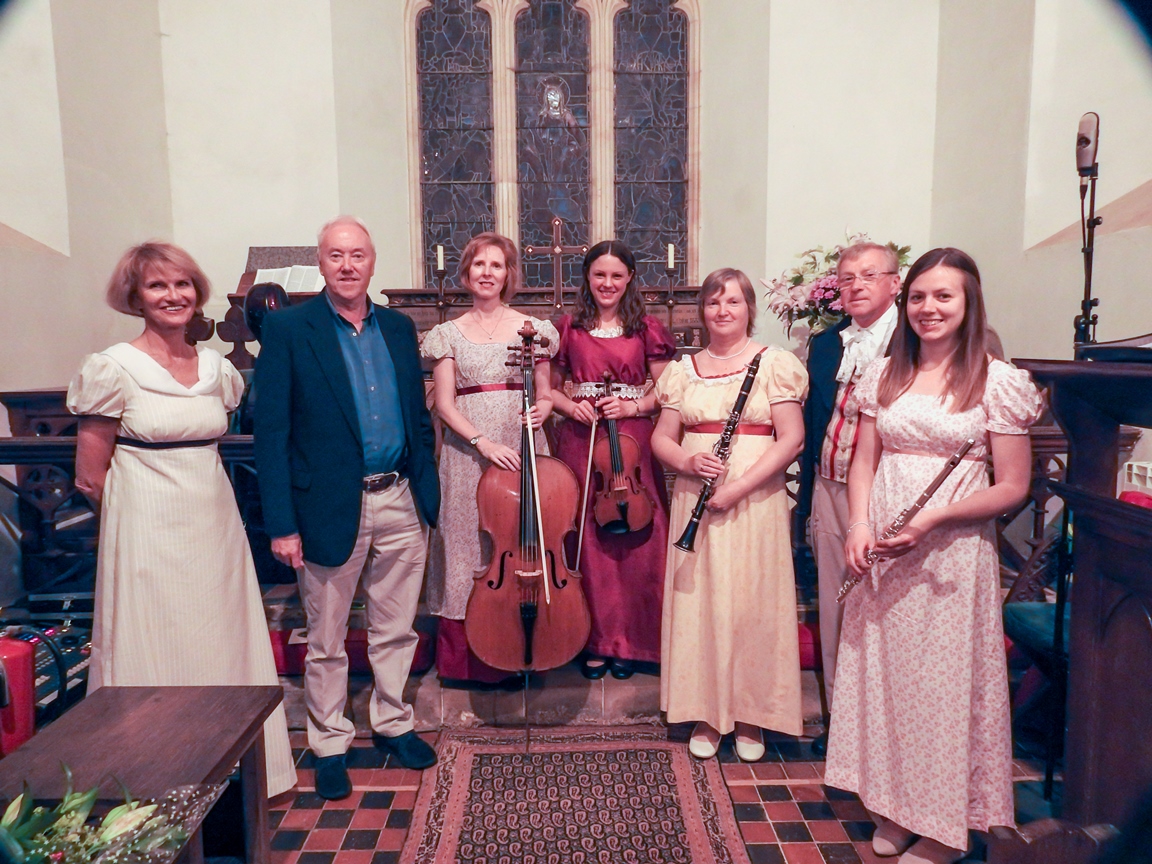 Philip with Jane Austen Suite performers at St Nicholas Church, Steventon - June 2017